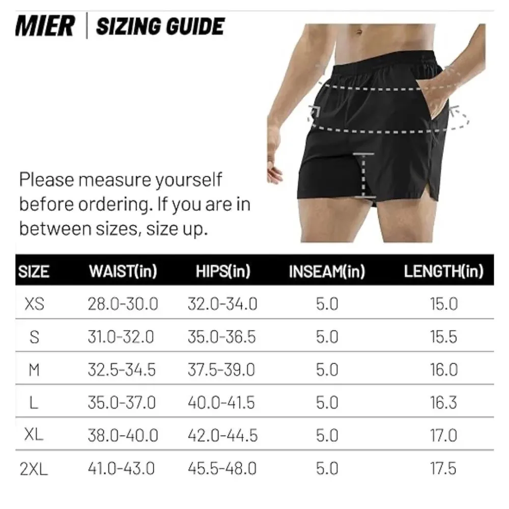 MIER men’s split lite pace shorts gray